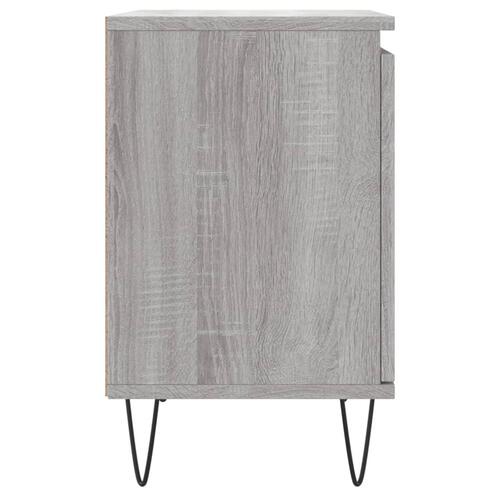 Sengeborde 2 stk. 40x30x50 cm konstrueret træ grå sonoma-eg