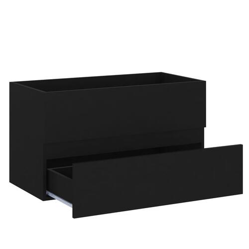 Skab til håndvask 80x38,5x45 cm konstrueret træ sort