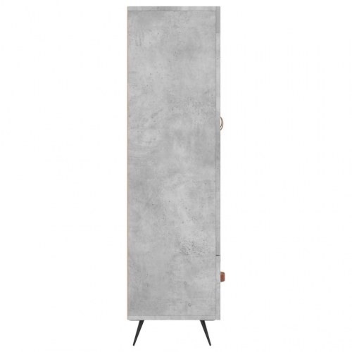 Skænk med glasdøre 69,5×31×115 cm - konstrueret træ, betongrå