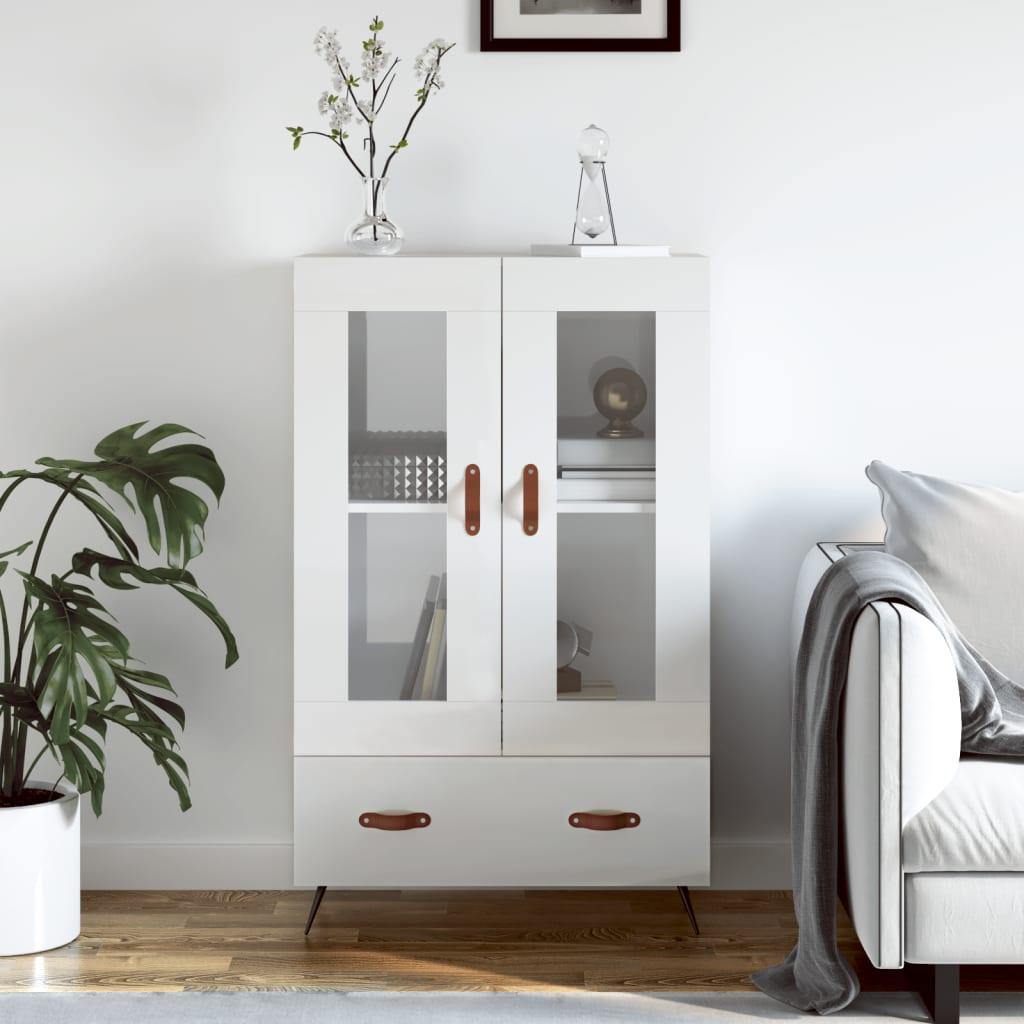 Skab 69,5x31x115 cm konstrueret træ hvid højglans