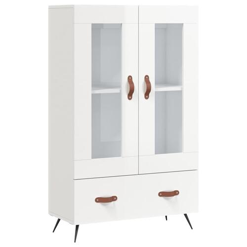 Skab 69,5x31x115 cm konstrueret træ hvid højglans