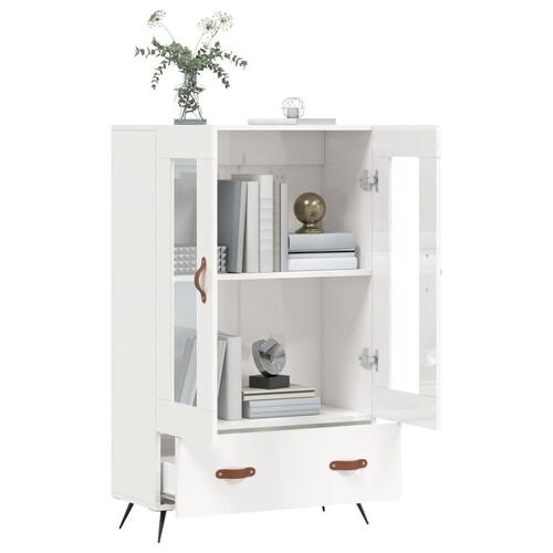 Skab 69,5x31x115 cm konstrueret træ hvid højglans