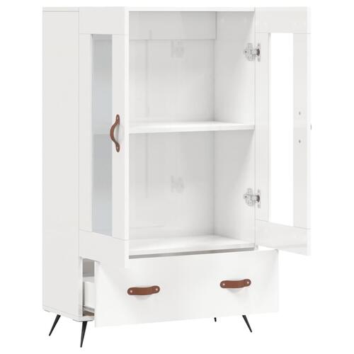 Skab 69,5x31x115 cm konstrueret træ hvid højglans