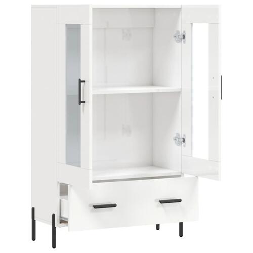 Skab 69,5x31x115 cm konstrueret træ hvid højglans