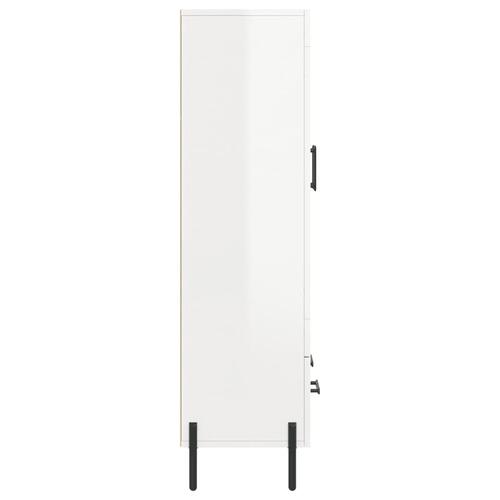 Skab 69,5x31x115 cm konstrueret træ hvid højglans