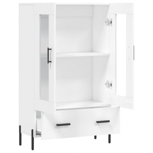 Skab med glasdøre 69,5 x 31 x 115 cm - hvid