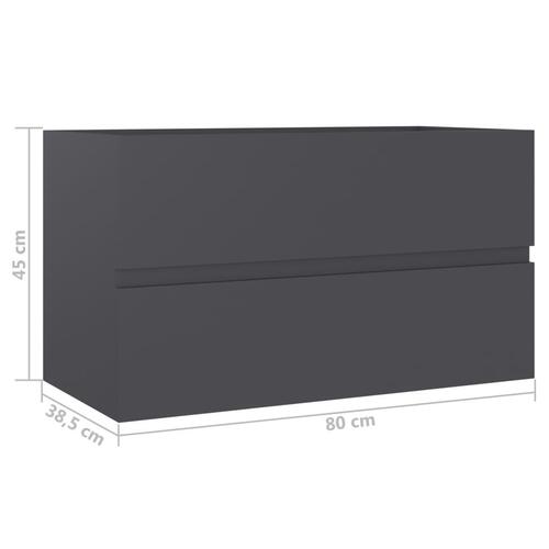 Vaskeskab 80x38,5x45 cm spånplade grå