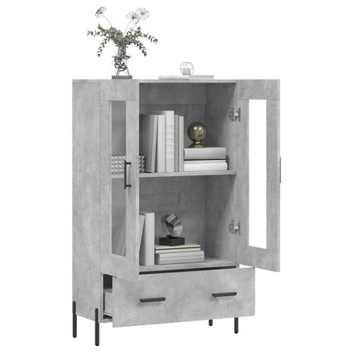 Skab 69,5x31x115 cm konstrueret træ betongrå