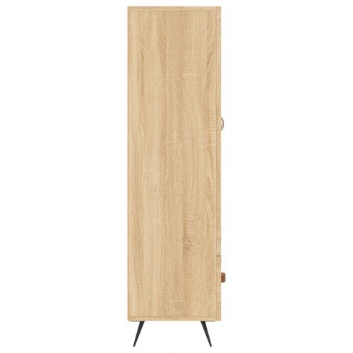 Skab med glasdøre og skuffe - 69,5×31×115 cm, sonoma eg