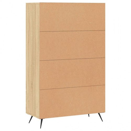 Skab med glasdøre og skuffe - 69,5×31×115 cm, sonoma eg