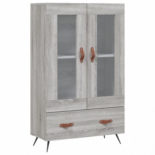 Skænk med glaslåger 69,5×31×115 cm - grå sonoma-eg