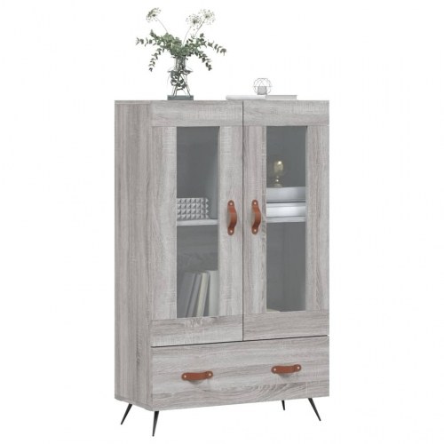 Skænk med glaslåger 69,5×31×115 cm - grå sonoma-eg