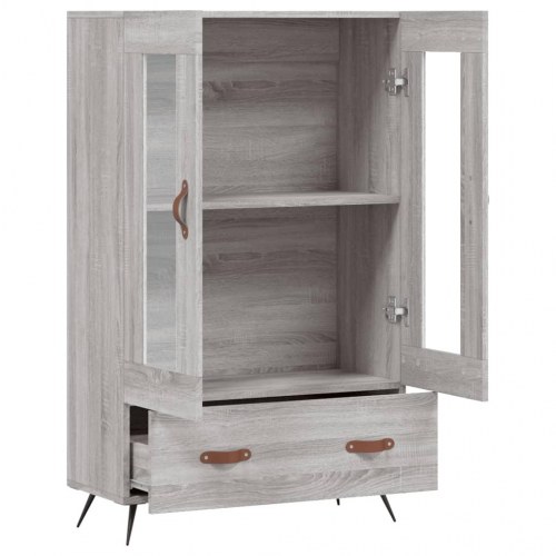 Skænk med glaslåger 69,5×31×115 cm - grå sonoma-eg