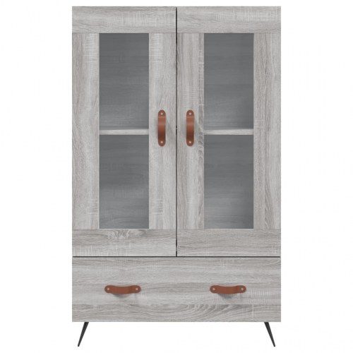 Skænk med glaslåger 69,5×31×115 cm - grå sonoma-eg