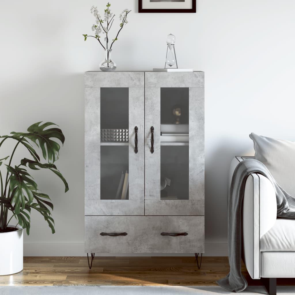 Skab 69,5x31x115 cm konstrueret træ betongrå