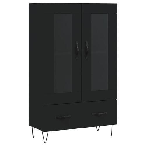 Skab 69,5x31x115 cm konstrueret træ sort