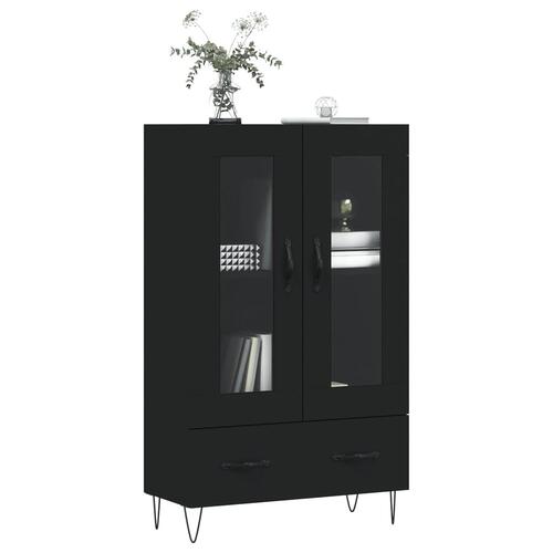 Skab 69,5x31x115 cm konstrueret træ sort