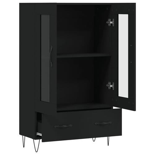 Skab 69,5x31x115 cm konstrueret træ sort