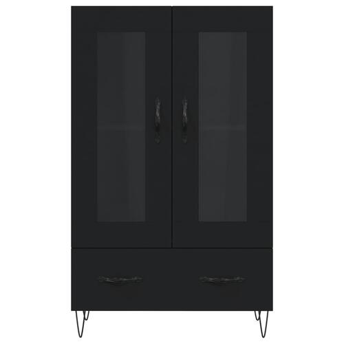 Skab 69,5x31x115 cm konstrueret træ sort