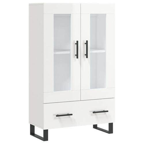 Skab 69,5x31x115 cm konstrueret træ hvid højglans