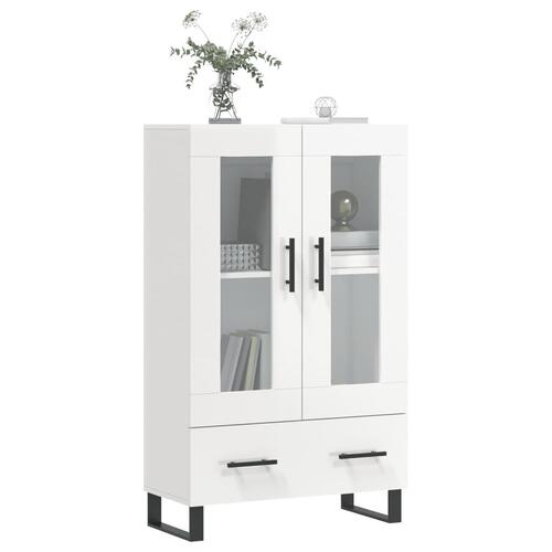 Skab 69,5x31x115 cm konstrueret træ hvid højglans