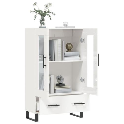 Skab 69,5x31x115 cm konstrueret træ hvid højglans