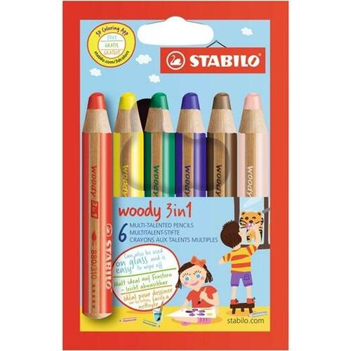 Farveblyanter Stabilo Woody 3 in 1 3-i-1 Multifarvet