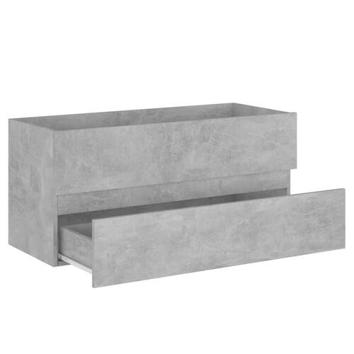 Skab til håndvask 100x38,5x45 cm konstrueret træ betongrå