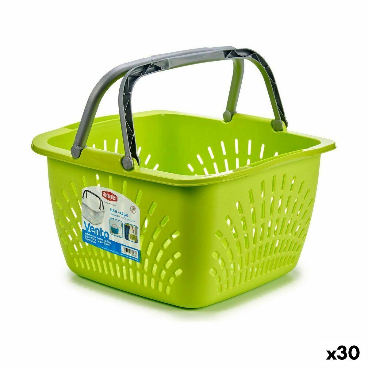 Multibrug kurv Stefanplast Brun Plastik 18 L 39 x 21,5 x 39 cm Med håndtag (30 enheder)