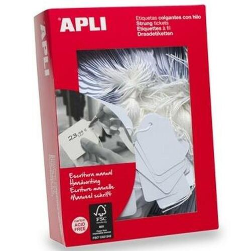 Hang tags Apli Hvid 18 x 29 mm (1000 Unidades)