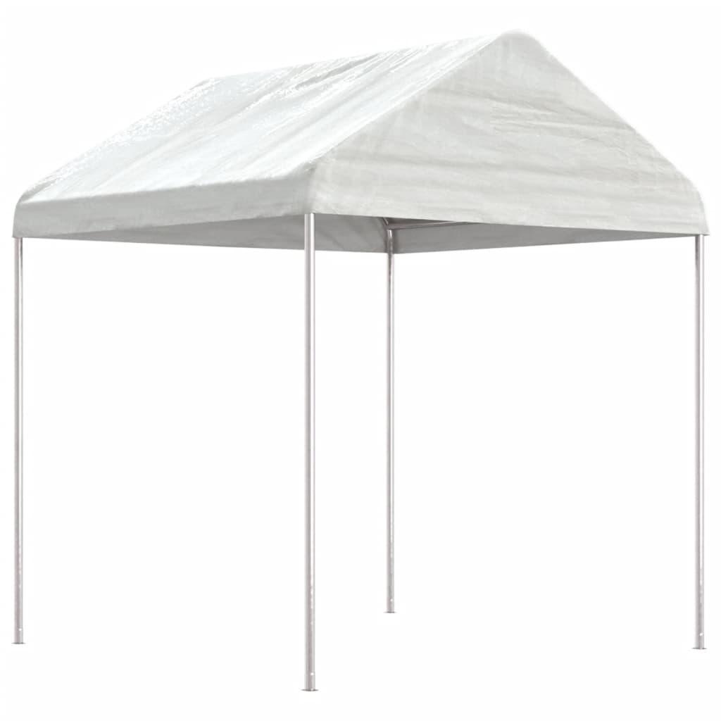 Pavillon med tag 2,28x2,23x2,69 m polyethylen hvid