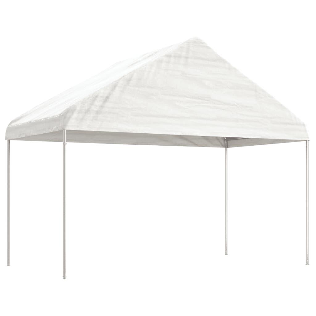 Pavillon med tag 4,08x2,23x3,22 m polyethylen hvid