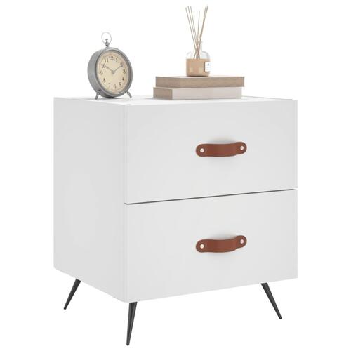 Sengeborde 2 stk. 40x35x47,5 cm konstrueret træ hvid