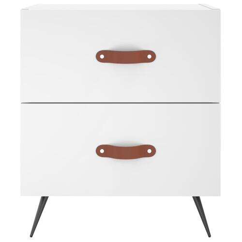 Sengeborde 2 stk. 40x35x47,5 cm konstrueret træ hvid