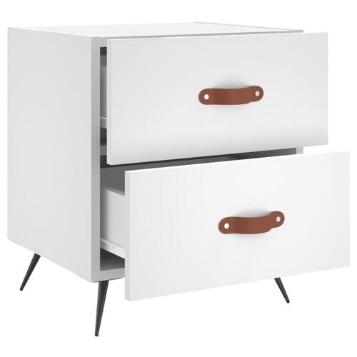 Sengeborde 2 stk. 40x35x47,5 cm konstrueret træ hvid