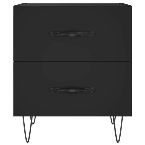 Sengeborde 2 stk. 40x35x47,5 cm konstrueret træ sort