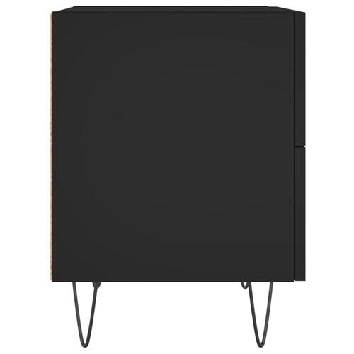 Sengeborde 2 stk. 40x35x47,5 cm konstrueret træ sort