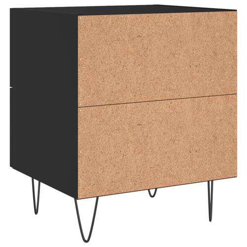 Sengeborde 2 stk. 40x35x47,5 cm konstrueret træ sort