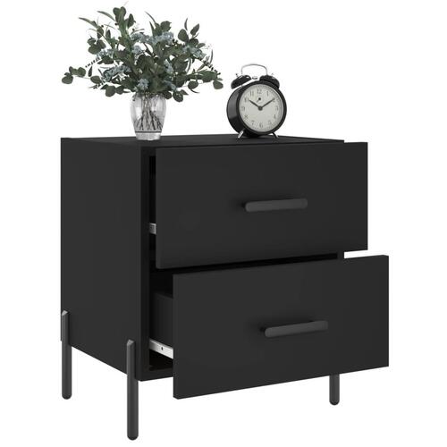 Sengeborde 2 stk. 40x35x47,5 cm konstrueret træ sort