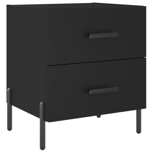 Sengeborde 2 stk. 40x35x47,5 cm konstrueret træ sort