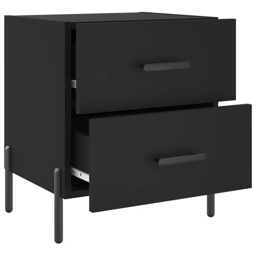 Sengeborde 2 stk. 40x35x47,5 cm konstrueret træ sort