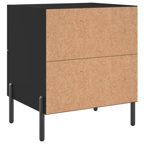 Sengeborde 2 stk. 40x35x47,5 cm konstrueret træ sort