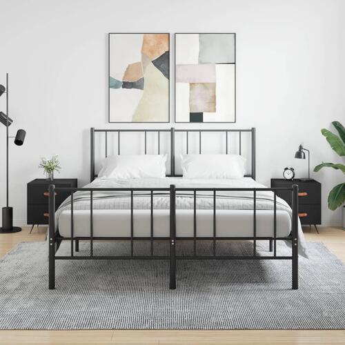 Sengeborde 2 stk. 40x35x47,5 cm konstrueret træ sort