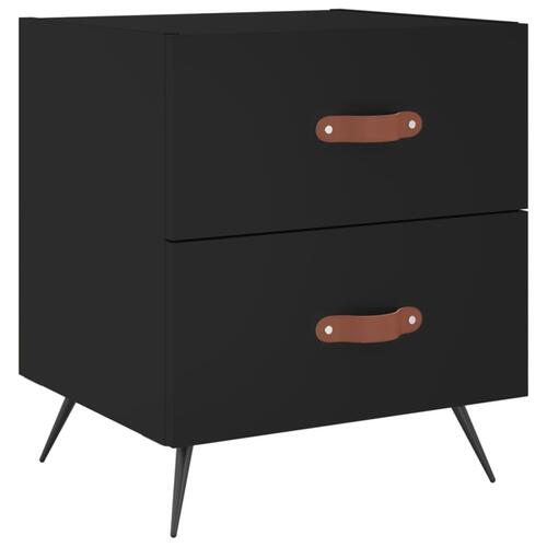 Sengeborde 2 stk. 40x35x47,5 cm konstrueret træ sort