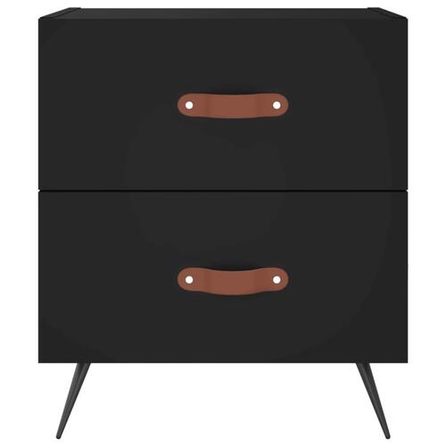 Sengeborde 2 stk. 40x35x47,5 cm konstrueret træ sort
