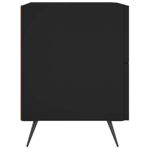 Sengeborde 2 stk. 40x35x47,5 cm konstrueret træ sort
