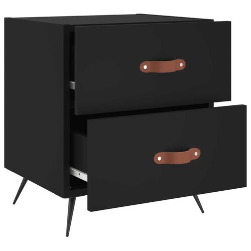 Sengeborde 2 stk. 40x35x47,5 cm konstrueret træ sort