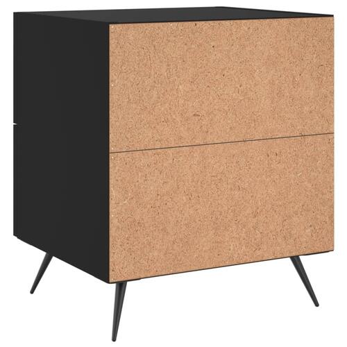 Sengeborde 2 stk. 40x35x47,5 cm konstrueret træ sort