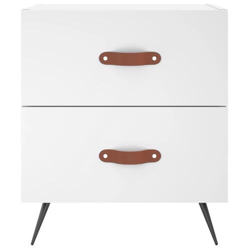 Sengebord 40x35x47,5 cm konstrueret træ hvid