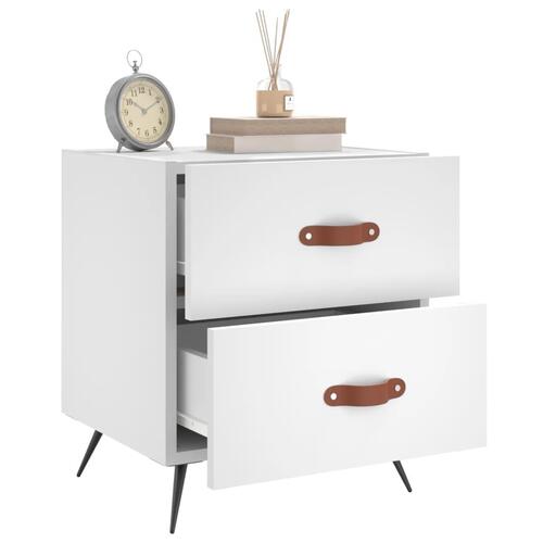 Sengebord 40x35x47,5 cm konstrueret træ hvid